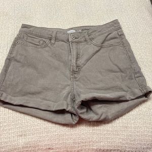 Grayish tan high waisted shorts
